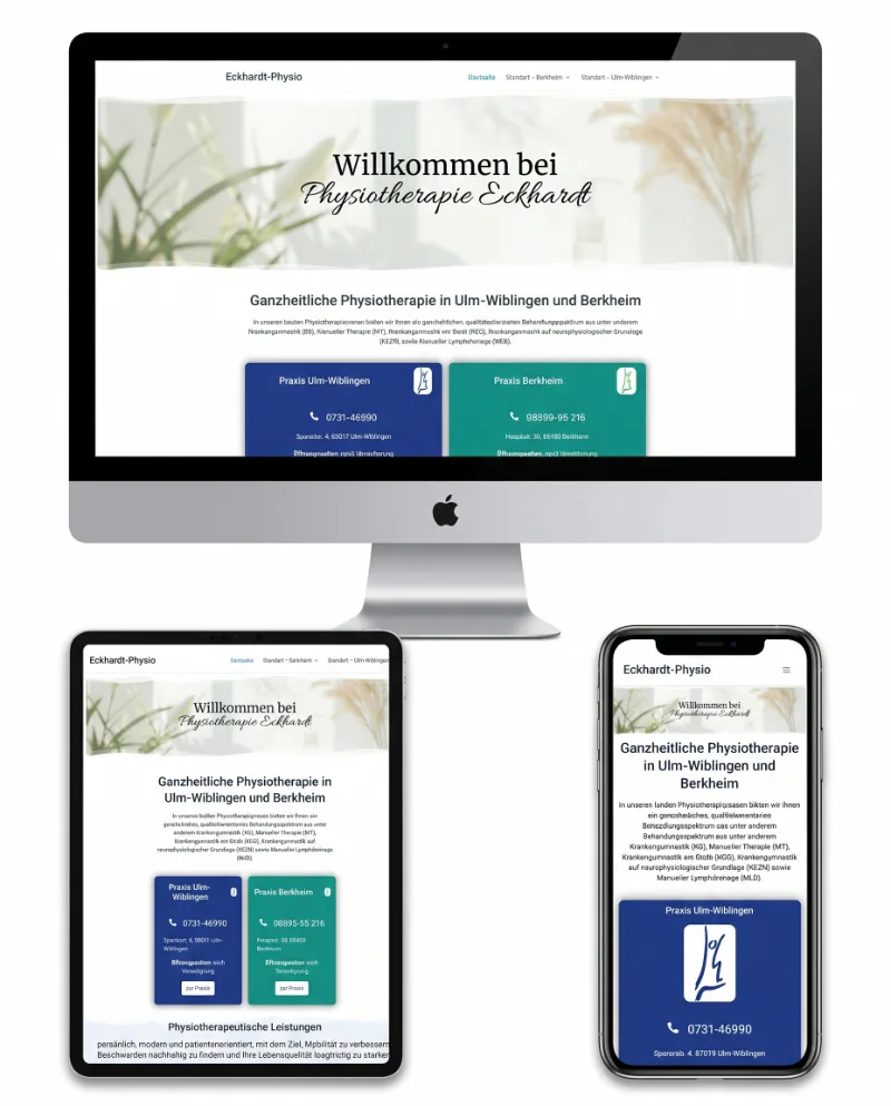 Website der Physiotherapie Eckhardt