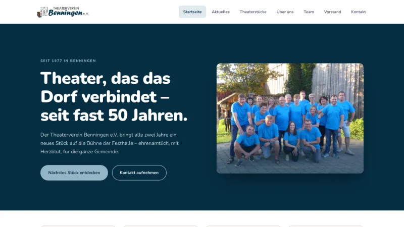 Website des Theatervereins Benningen